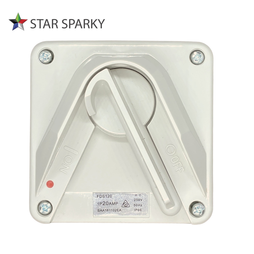 Lockable Mini Weather Protected Isolator Switch 1 Pole 20A