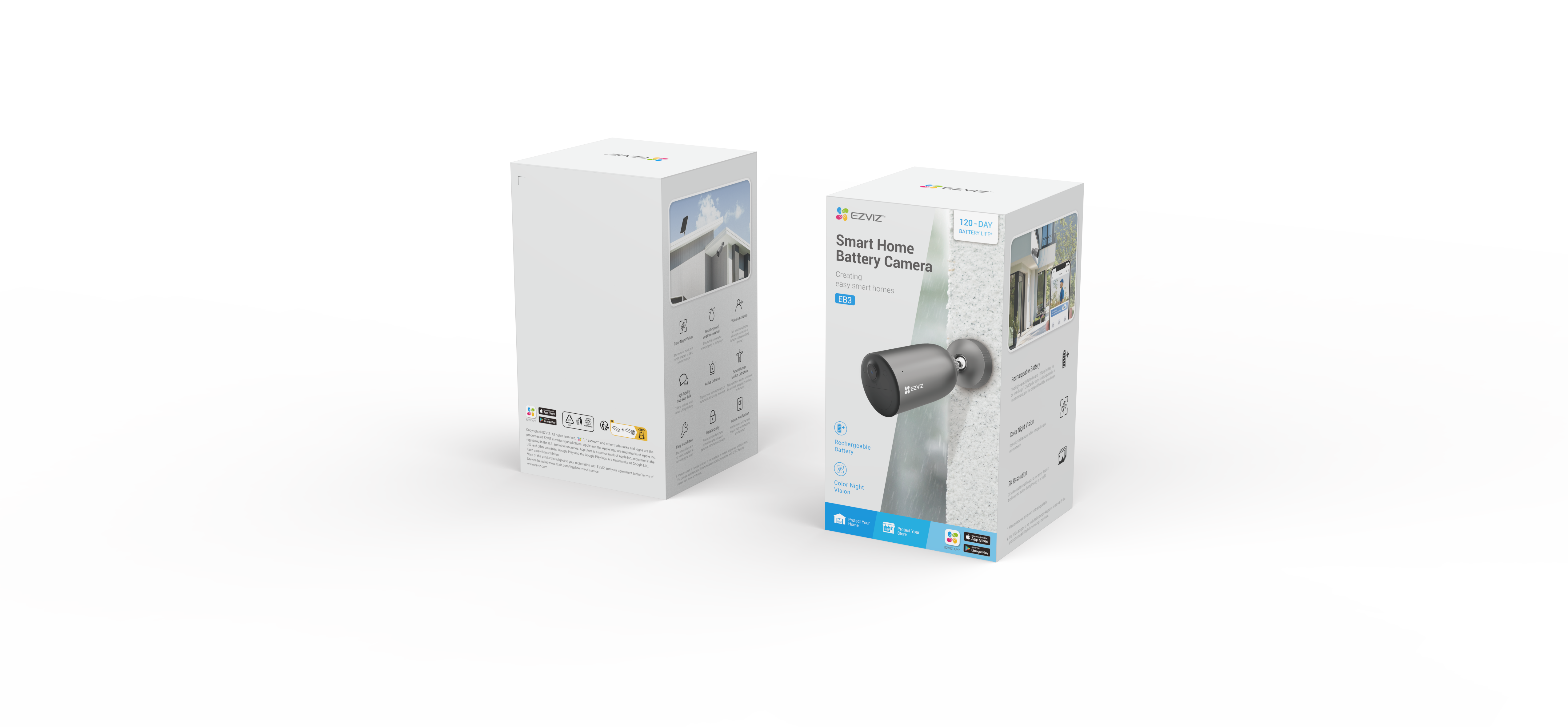 EB3 | 2K | 3MP | Solar Panel Kit Included | Standalone Smart Home Battery Camera | EZVIZ |