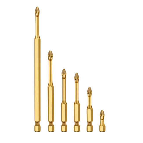 Gold Anti-Slip Magnetic Drill Bit-10 pcs