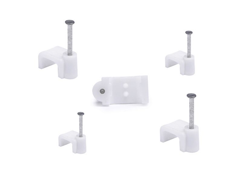 500 x 10mm Cable Clips Flat White - Star Sparky Direct
