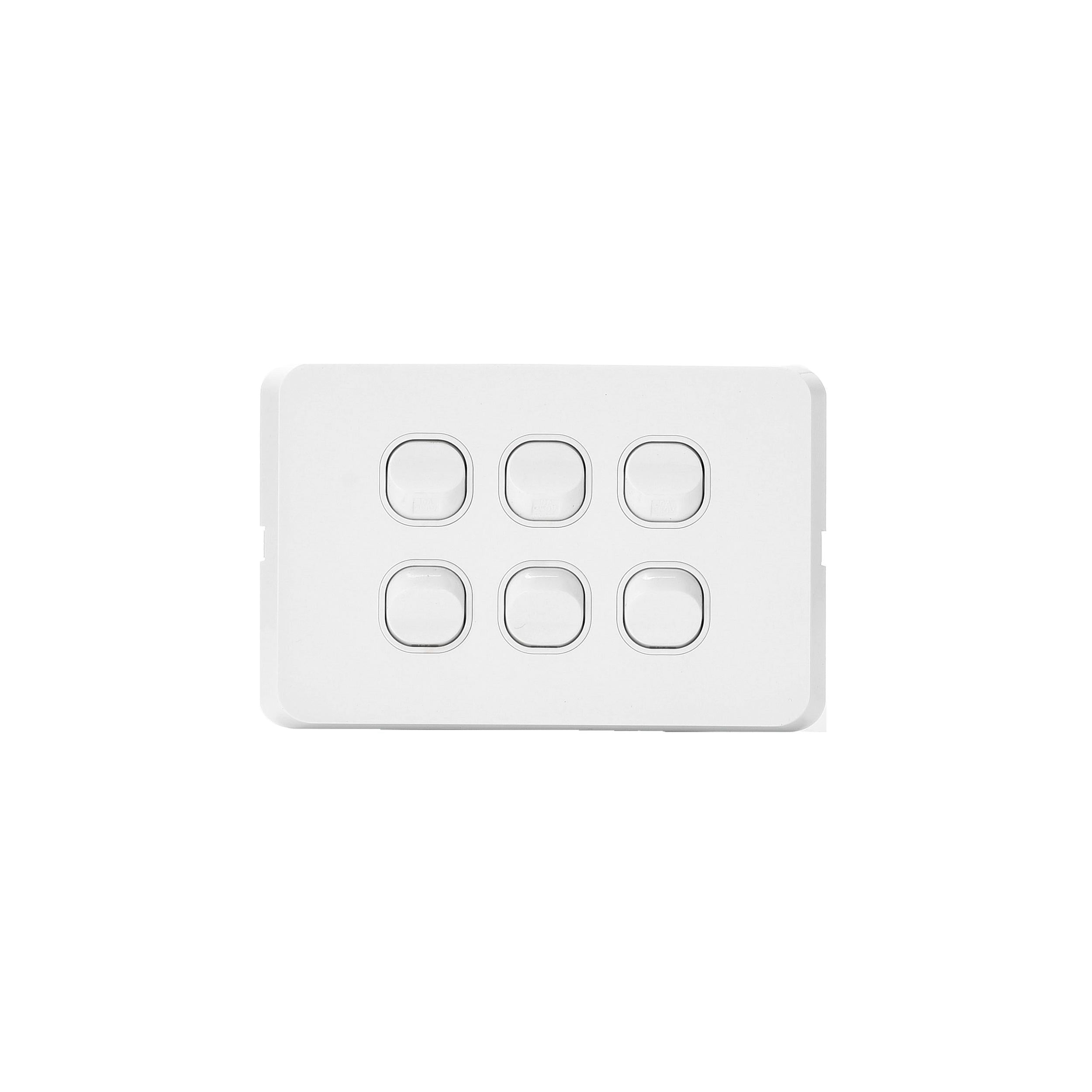 6 Gang Light Switch 10A 250V - RS312 - Star Sparky Direct