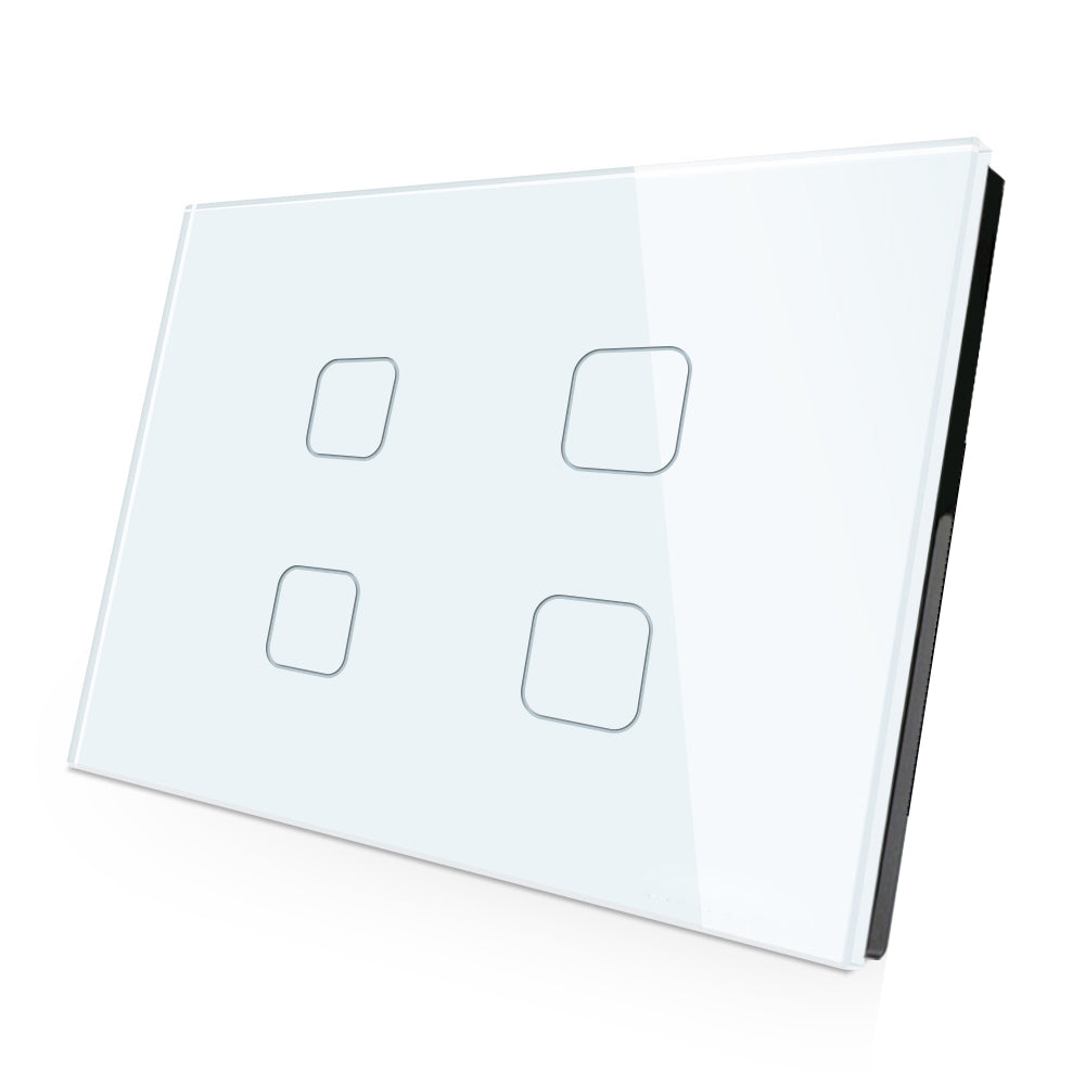 AU/NZ Approved Smart Home Wifi Light Wall Switch 4 Gang Grey Glass Touch Panel